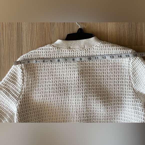 UNIQLO Cardigan Sweater Jacket Beige Knit Pockets Womens M Preppy Old Money - Picture 10 of 11